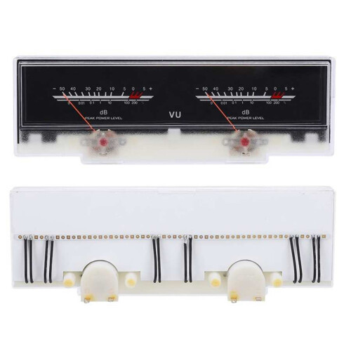 Double Pointer VU Meter Stereo Audio Amplifier Board DB Sound Audio Level Indicator Tester Adjustable Backlight 1