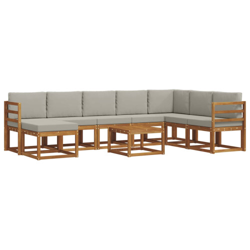 VidaXL vidaXL Outdoor-Sofagarnitur 9 stk. Natürlich und Hellgrau 1