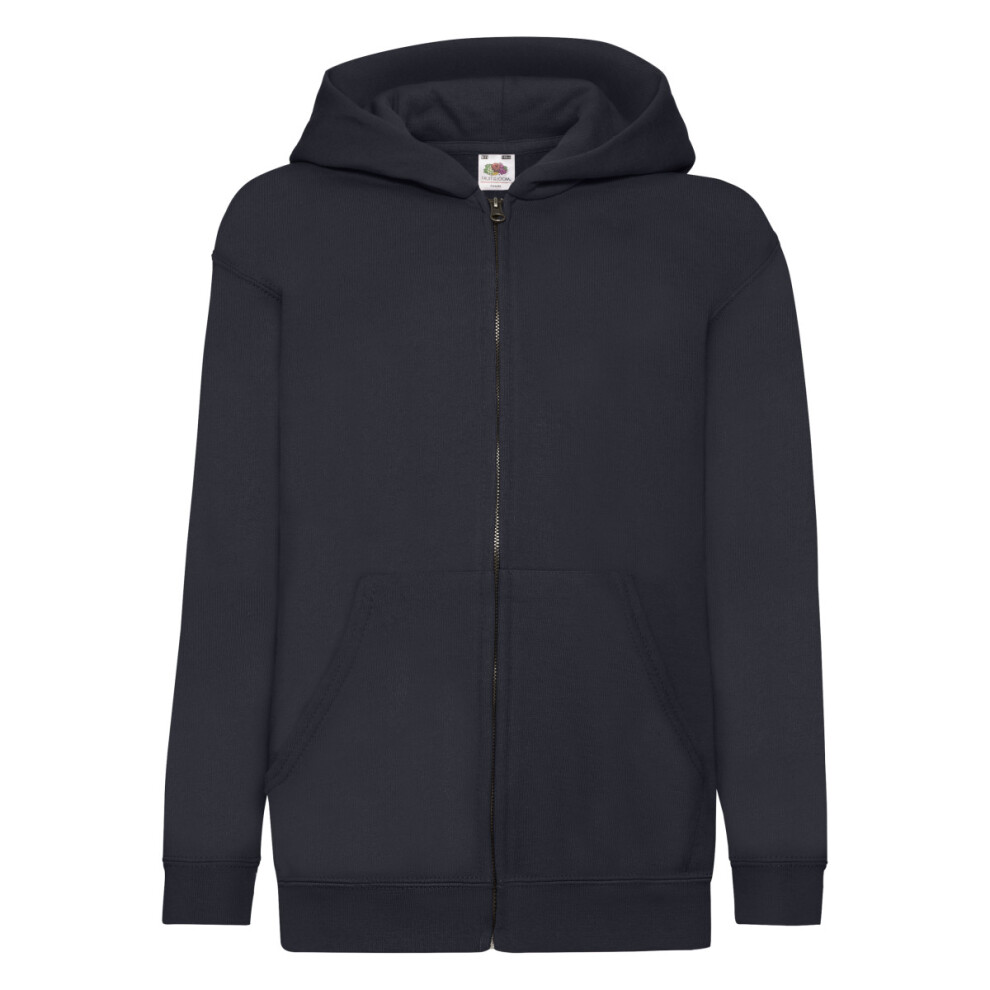 Fruit Of The Loom (12-13, Deep Navy) Childrens/Kids Unisex Hooded Sweatshirt Jacket