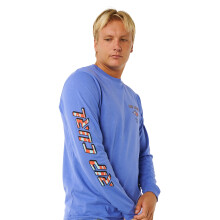 (2XL, Blue Haze) Rip Curl Mens Fade Out Icon Long Sleeve Crew Neck T-Shirt Top Tee