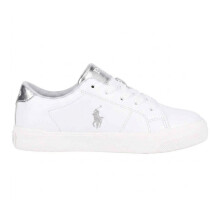 (3 UK, White/Silver) Ralph Lauren Childrens/Kids Sutton Trainers