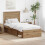 VidaXL vidaXL Bed Frame Artisian Oak 75 x 190 cm Solid Pine Wood 1