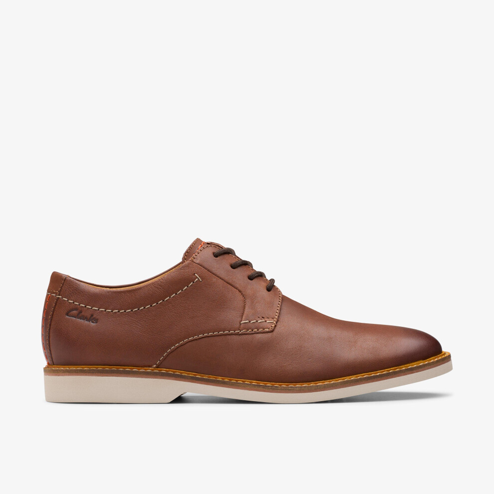 Clarks (Standard, 7.5 (Adults')) Atticus Ltlace Dark Tan Lea