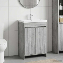 vidaXL Badunterschrank Grau Sonoma 56 x 37,5 x 81 cm Holzwerkstoff