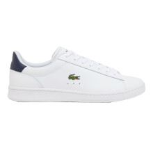 (6 UK, White/Navy) Lacoste Mens Carnaby Leather Flat Trainers