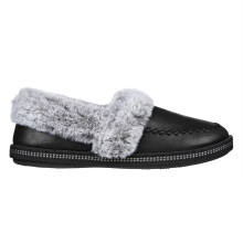 (4 UK, Black) Skechers Womens/Ladies Cosy CampF Leather Slippers
