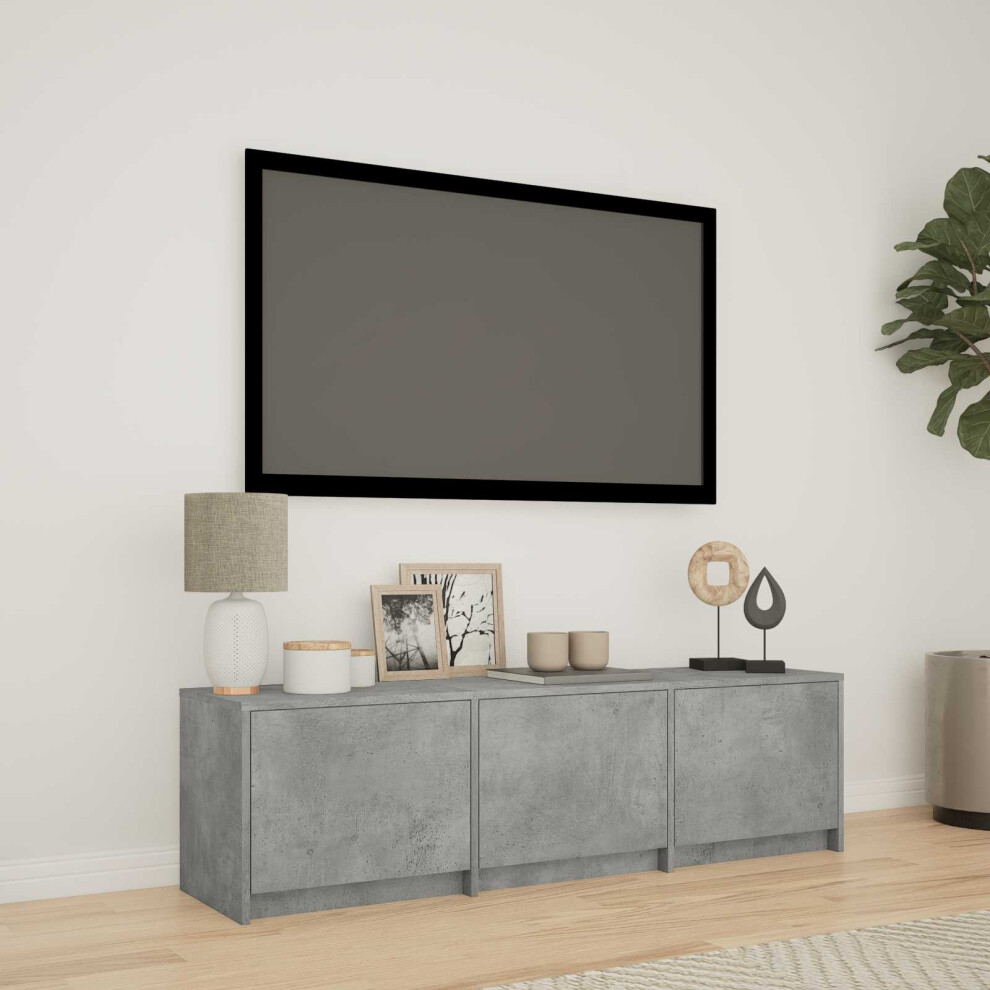 Vidaxl Tv Cabinet With Led With Led Concrete Grey 140 X 34 X 40 Cm