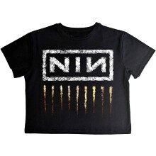 (M, Black) Nine Inch Nails Womens/Ladies Downward Spiral Crop Top