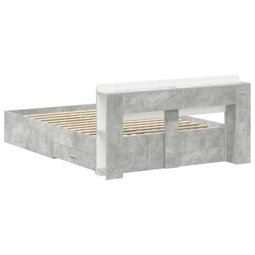 VidaXL vidaXL Bed Frame with Storage Concrete Grey 160 x 200 cm 2