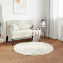 vidaXL Faux Sheepskin Rug TAFALLA White Ø 100 cm Polyester
