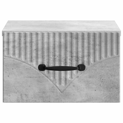 VidaXL vidaXL Wall-Mounted Bedside Cabinet with Drawer 2 pcs Concrete Grey 2