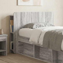 vidaXL Headboard Cabinet with Storage Grey Sonoma Engineered Wood