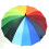 16-Rib Rainbow Long Handle Umbrella Straight Stick 1
