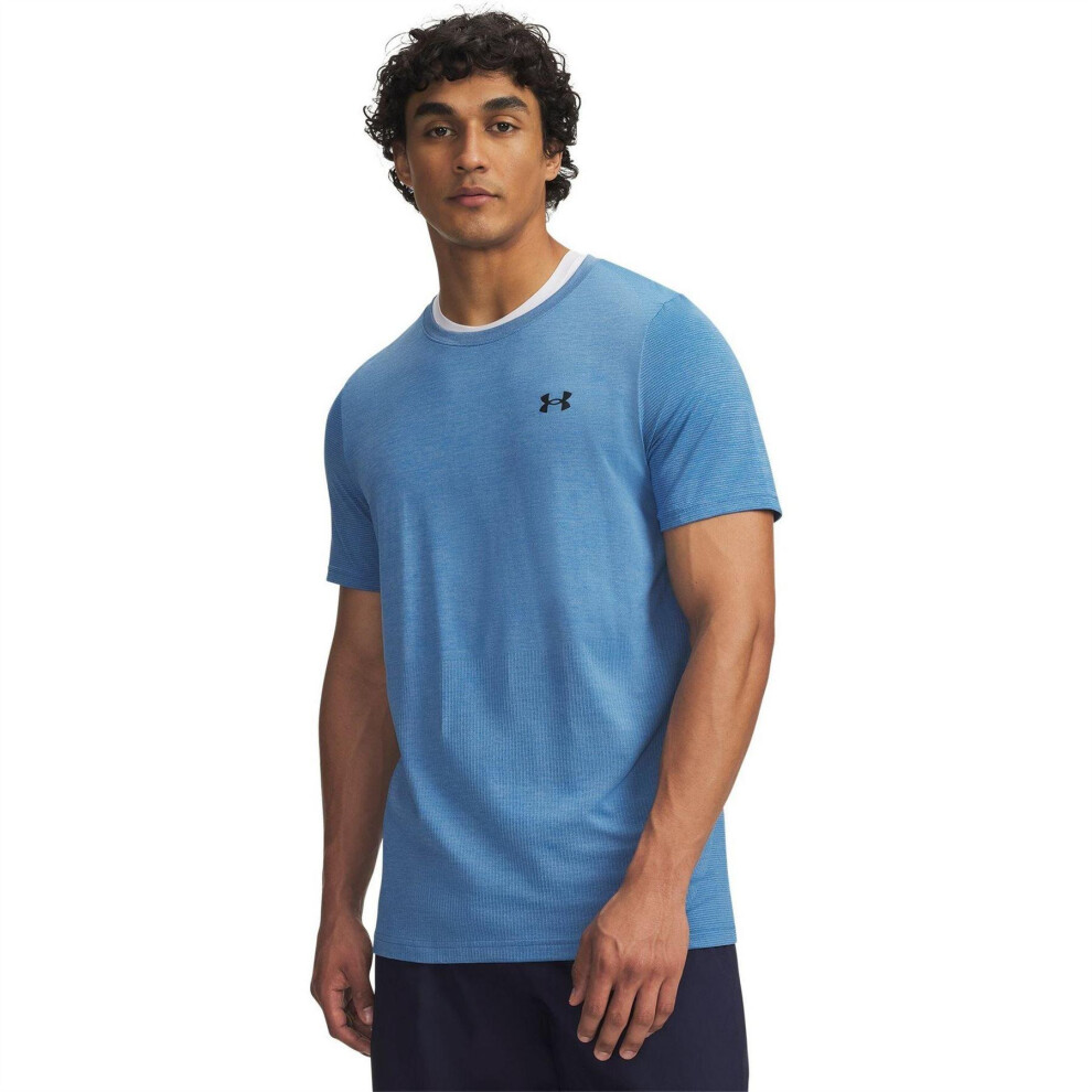 Under Armour (L, Aegean Blue) Mens Vanish Seamless T-Shirt