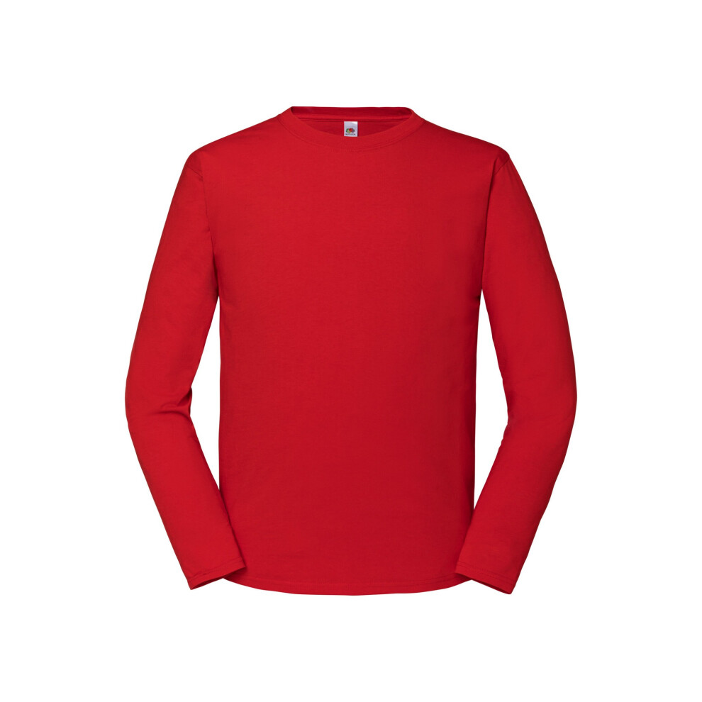 Fruit Of The Loom (Xxl, Red) Mens Iconic Premium Long-Sleeved T-Shirt
