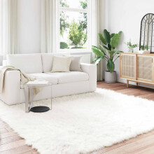 vidaXL Faux Sheepskin Rug TAFALLA White 200 x 200 cm Polyester