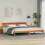 VidaXL vidaXL Bed Frame with Headboard Wax Brown 200 x 200 cm Solid Pine Wood 1