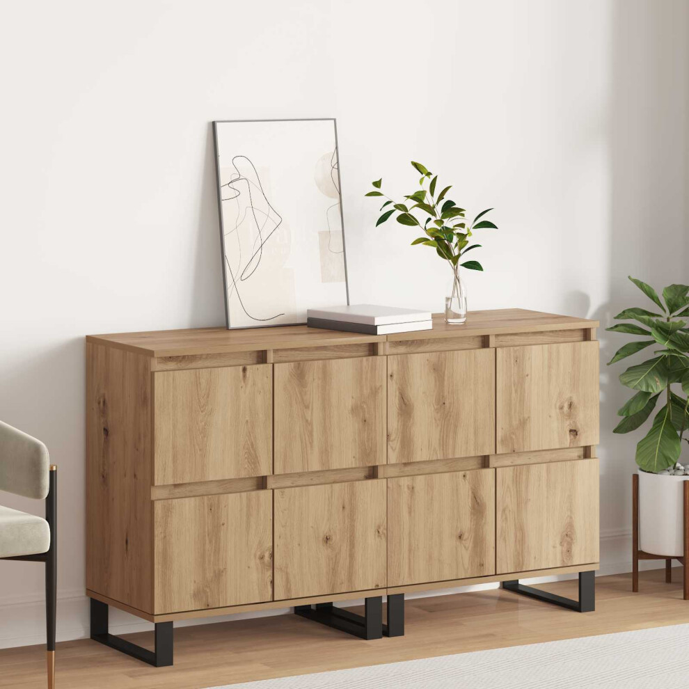 Vidaxl Sideboard 2 Pcs Artisan Oak 60 X 35 X 70 Cm