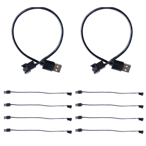 10 stuks USB naar 4-pins ventilatoradapterkabels voor computer/pc-ventilator, 5V USB naar computer CPU-ventilatorkabel