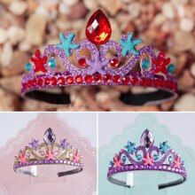 SUSUchens Girls Party Crown Kolorowe kryształki Tkanina włókninowa Przenośna wielokolorowa korona na przyjęcie urodzinowe Srebrna