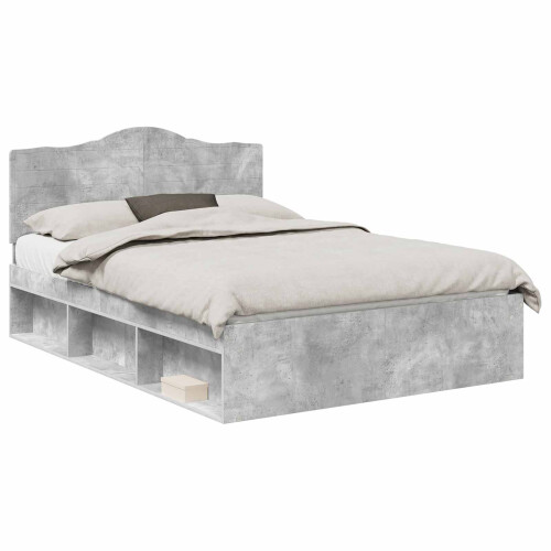 VidaXL vidaXL Bed Frame Concerte Grey 150 x 200 cm Solid Pine Wood 1
