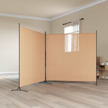 vidaXL 2-Panel Room Divider Beige 348 x 180 cm Fabric