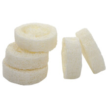 Lot de 5 porte-savons en luffa avec plateau et organisateur de savon pour salle de bain.