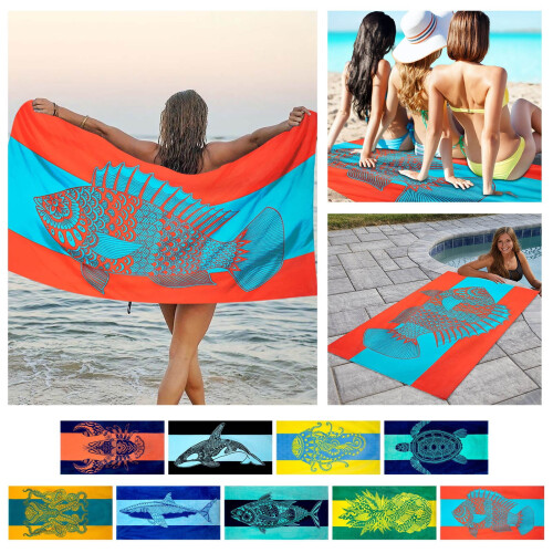 XIUH Hemtextilhandduk Havsstrandhandduk Polyesterstrandhandduk Sommarstrandhandduk (B) 2