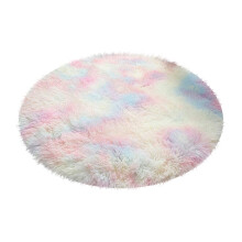 Rond vloerkleed, ultrazacht, pluche, modern, rond vloerkleed, pluizig, antislip tapijt voor kinderkamer, babykamer, tienerkamer.