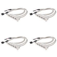 4X Hauptplatine 4 Port USB 2,0-9 Pin Header Bracket-Verlaengerungskabel
