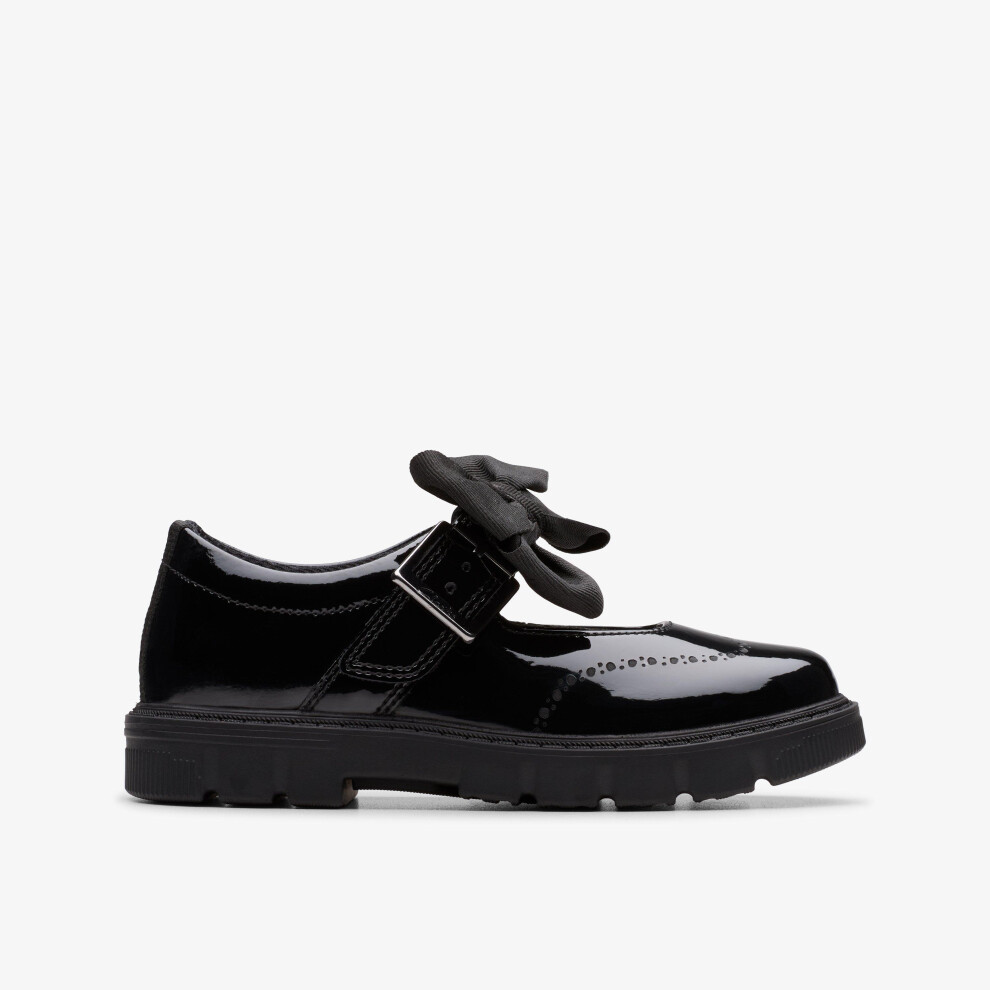 Clarks (Standard, 2.5 (Children's)) Lorcam Jane K. Black Pat