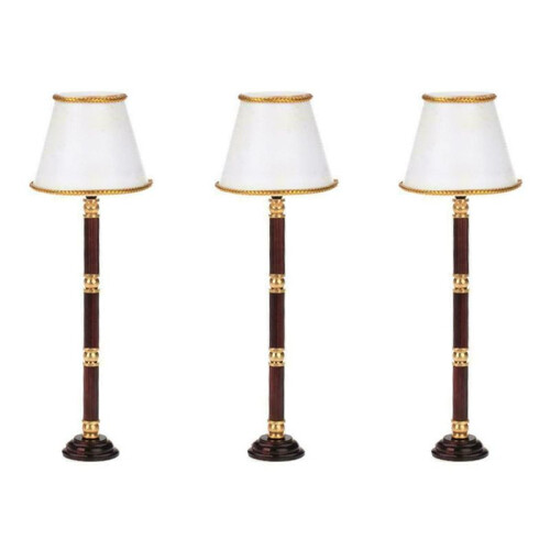 3X 1/12 Dollhouse Miniature LED Light Floor Lamp Battery Powered  Wireless Operated