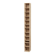Mueble para CD - HELLOSHOP26 - 175x20x20 cm - 12 compartimentos - efecto roble sonoma - estantes ajustables