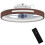 Homcom Ventilador Techo Luz Marrón 49 x 49 x 12.5 cm 1