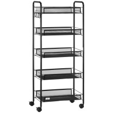 Carrito de Cocina Negro 45 x 26.5 x 106 cm
