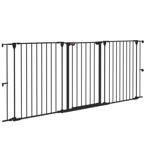 PawHut Barrera de Seguridad Negro 206 x 90 cm