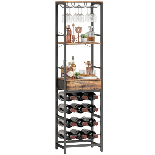 Homcom Botellero marrón 40 x 30 x 148 cm