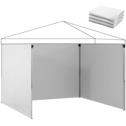Outsunny Paredes Laterales Carpa Blanco 300 x 200 cm