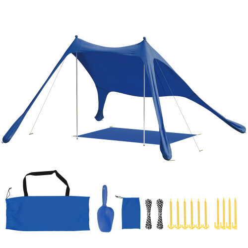 Outsunny Toldo de Playa Azul 208 x 200 x 200 cm