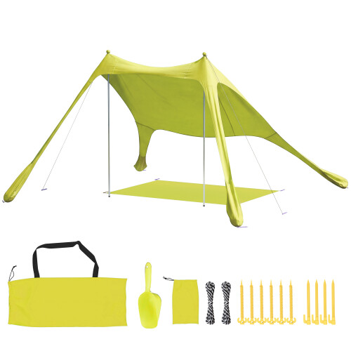 Outsunny Toldo de Playa Verde 208 x 200 x 200 cm