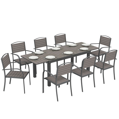 Outsunny Conjunto de Jardín Gris 225 x 85 x 75 cm