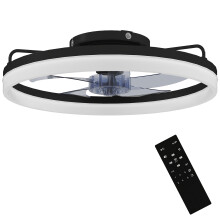 Ventilador Techo Luz Negro 50 x 50 x 12.5 cm
