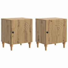 vidaXL Bedside Cabinet 2 pcs Artisan Oak 43 x 34.5 x 50 cm