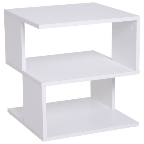 Homcom Mesilla Centro 2 Nivele Blanco 40 x 40 x 43cm