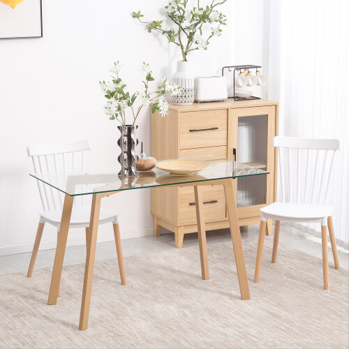 Homcom Mesa de Comedor Bicolor 120 x 60 x 76 cm 1