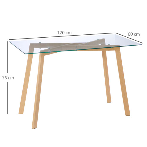 Homcom Mesa de Comedor Bicolor 120 x 60 x 76 cm 2