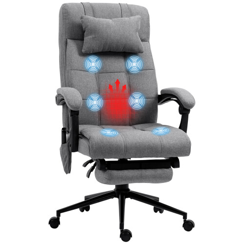 Vinsetto Silla de Masaje Gris 66 x 76 x 124 cm