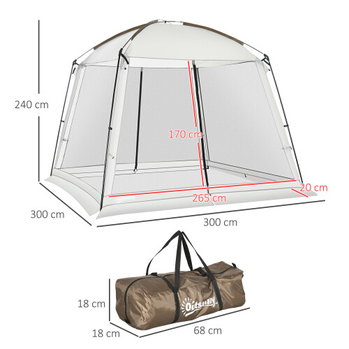 Outsunny Carpa con Mosquitera Blanco 300 x 300 x 240 cm 2