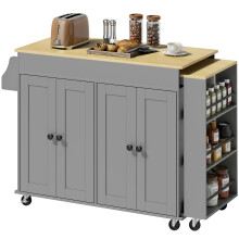 Isla de Cocina Gris 189.2 x 50 x 87.8 cm