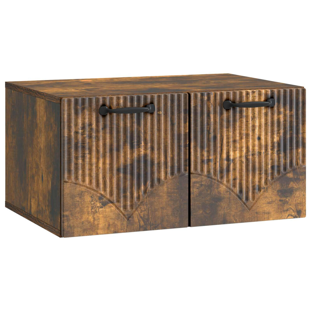 Vidaxl Wall-Mounted Tv Cabinet Smoked Oak 59.5 X 41 X 30 Cm